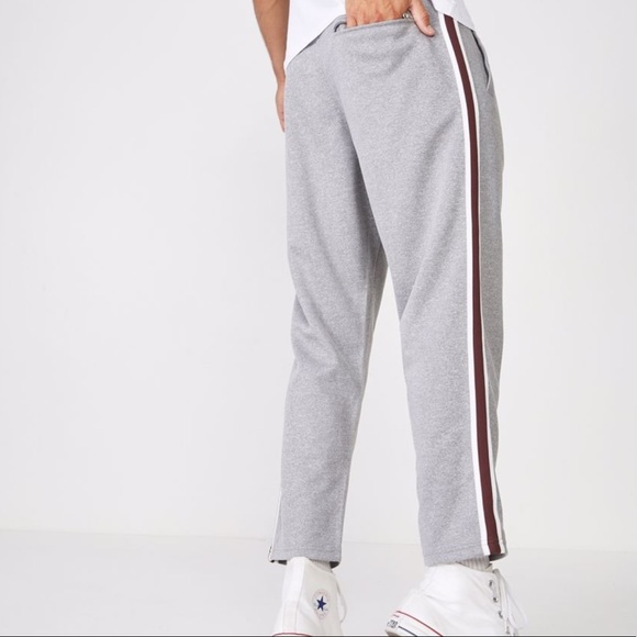 side striped track pants
